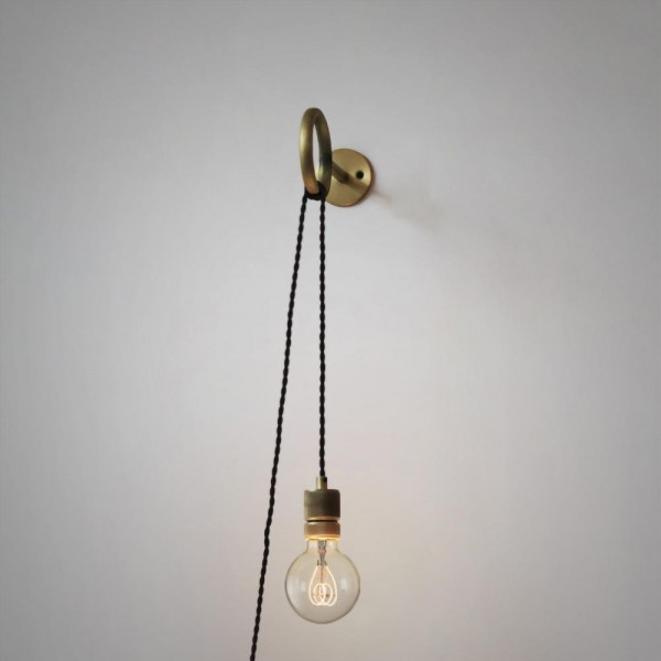 Minimalist Loop wall light with wall outlet