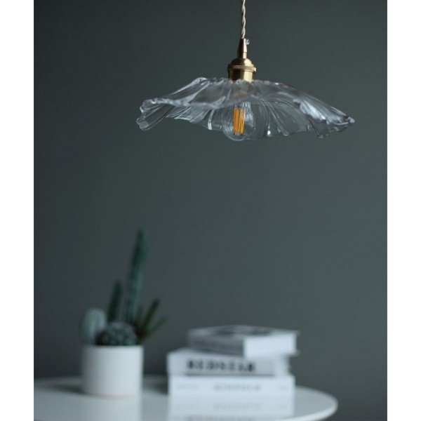 Lampe à suspension en verre rétro Lotus Creative