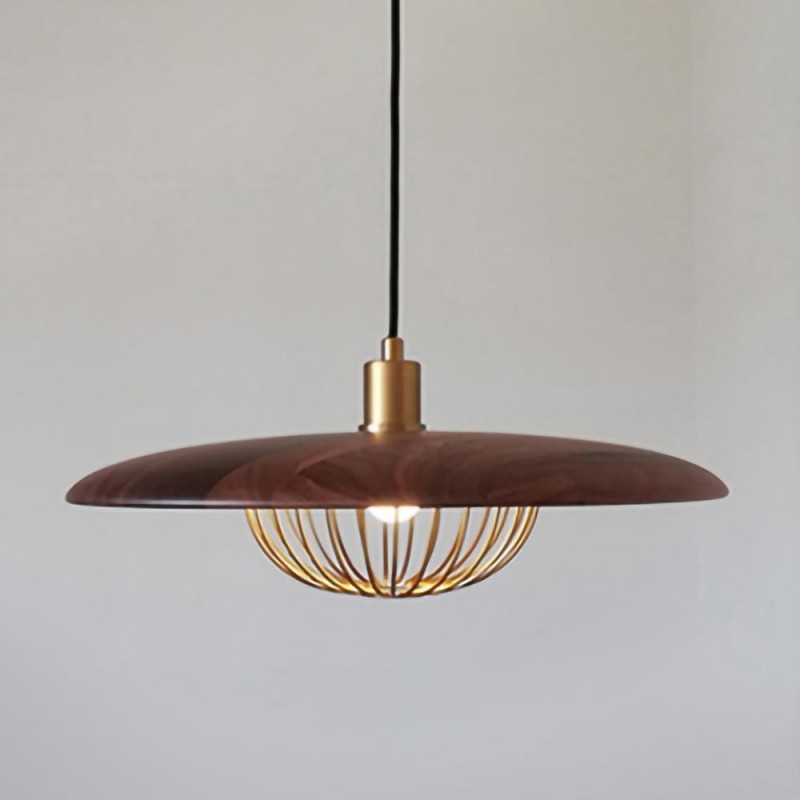 Lampe en bois Suspension / suspension en métal