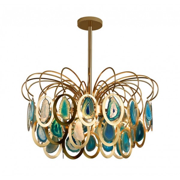 Luxury slice agate chandelier pendant