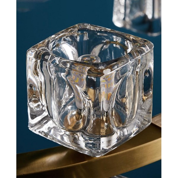 Round crystal chandelier / Crystal series in brass