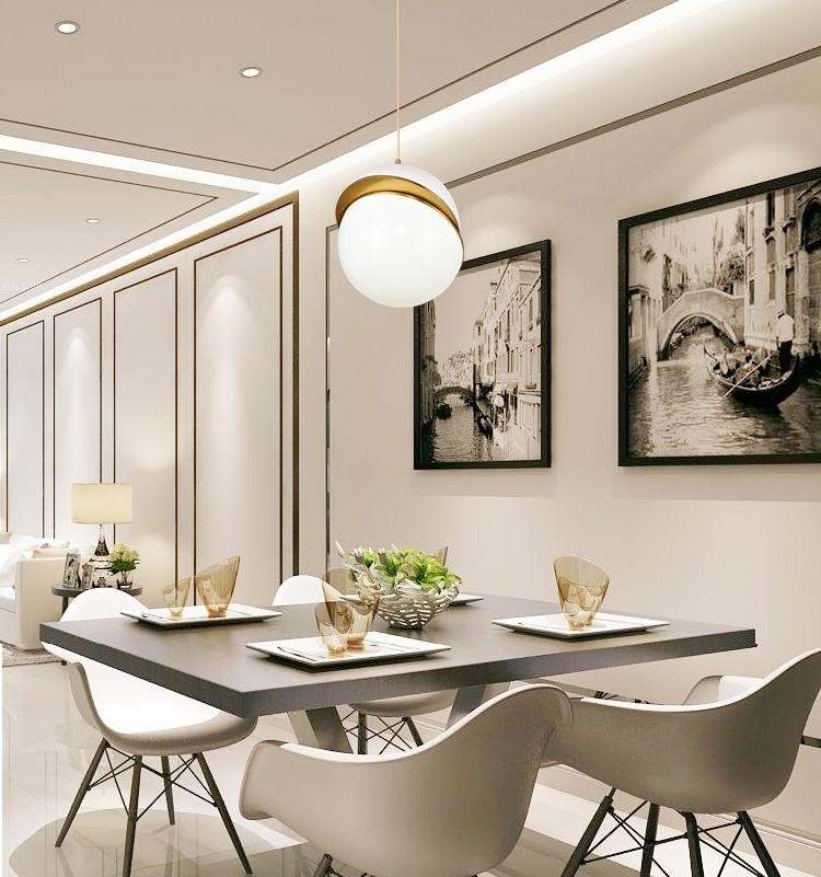 Crescent pendant lamp