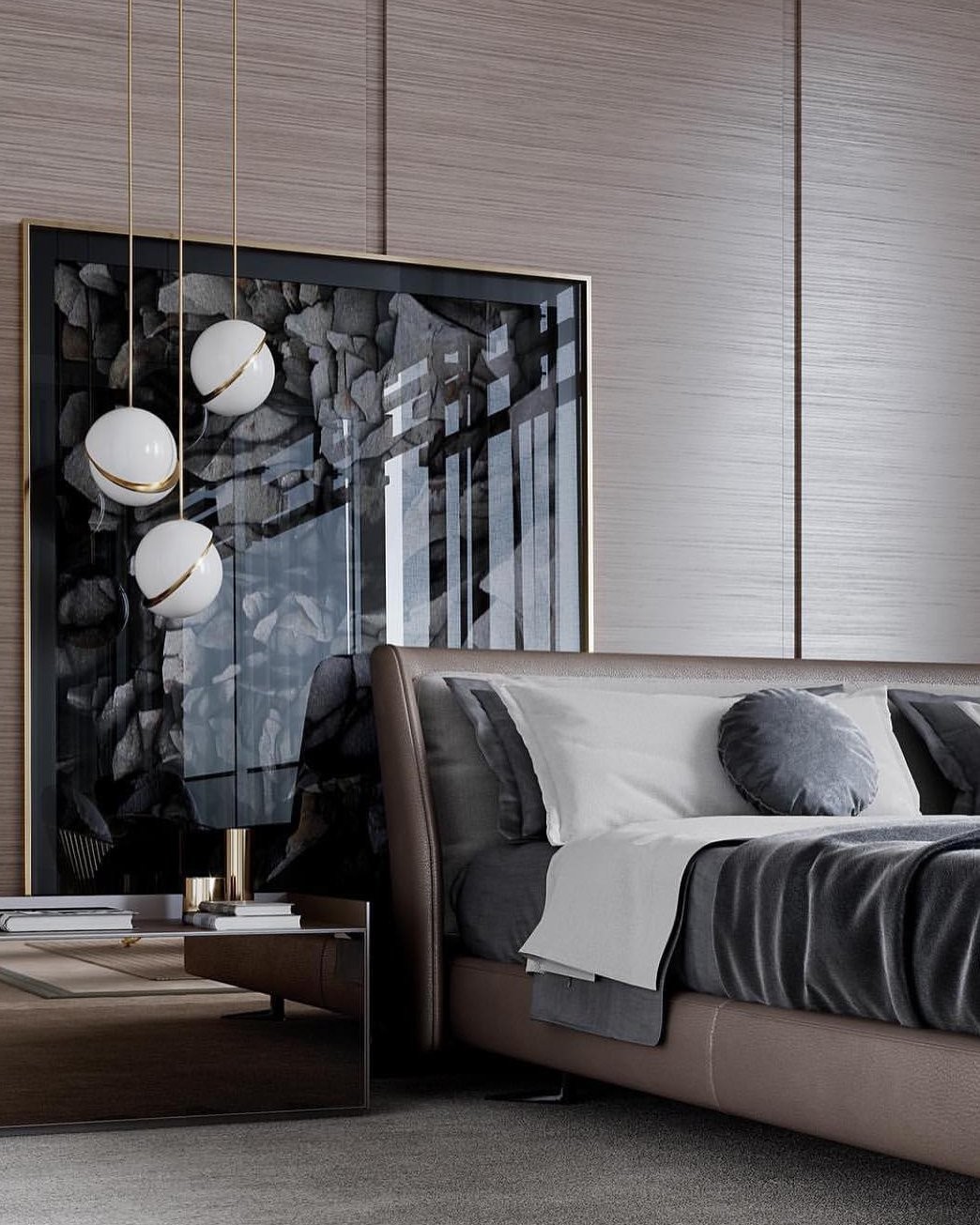 Crescent pendant lamp