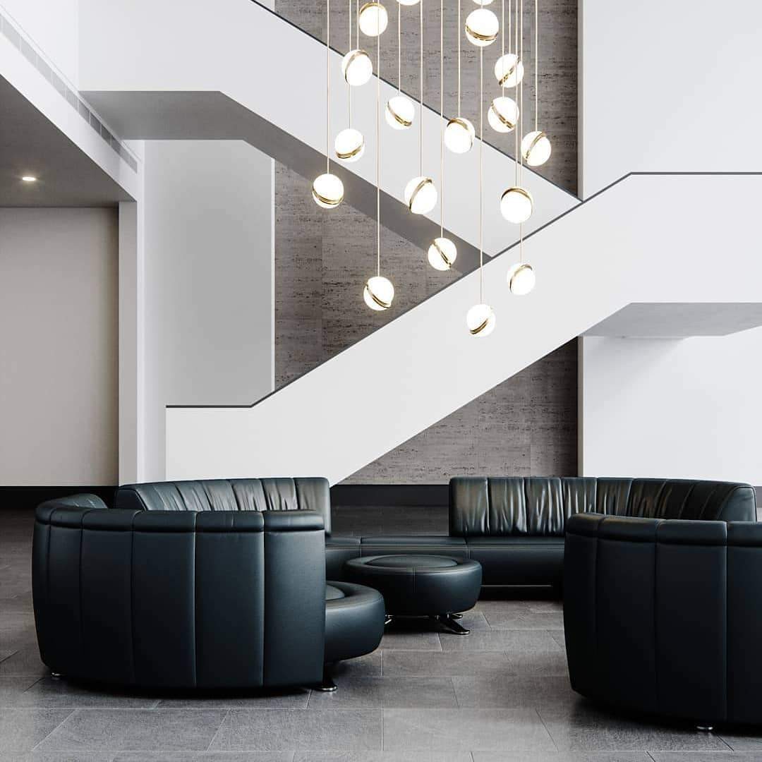 Crescent pendant lamp